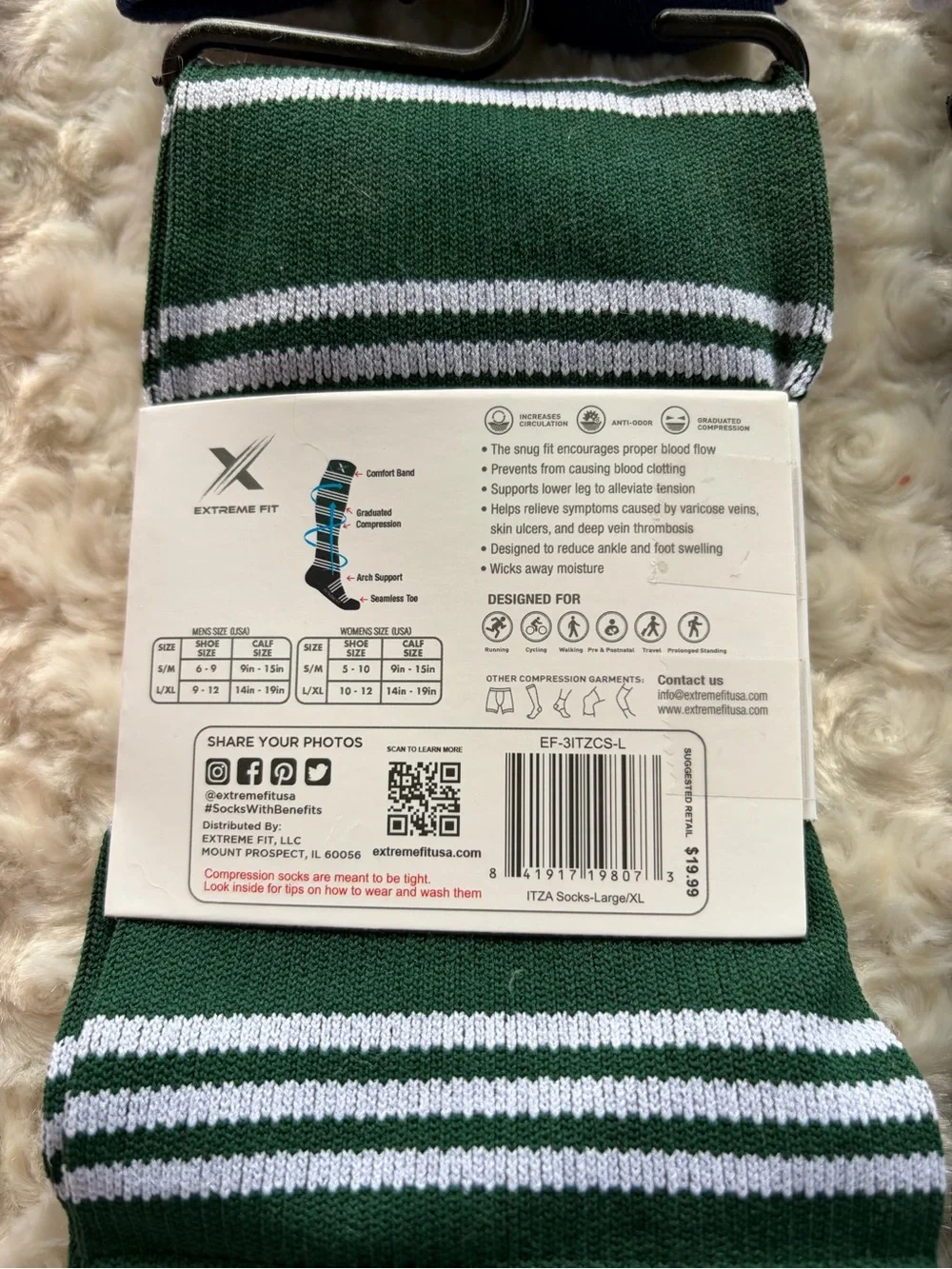New Set of 5 Pairs of Compression Socks Size Large/XL